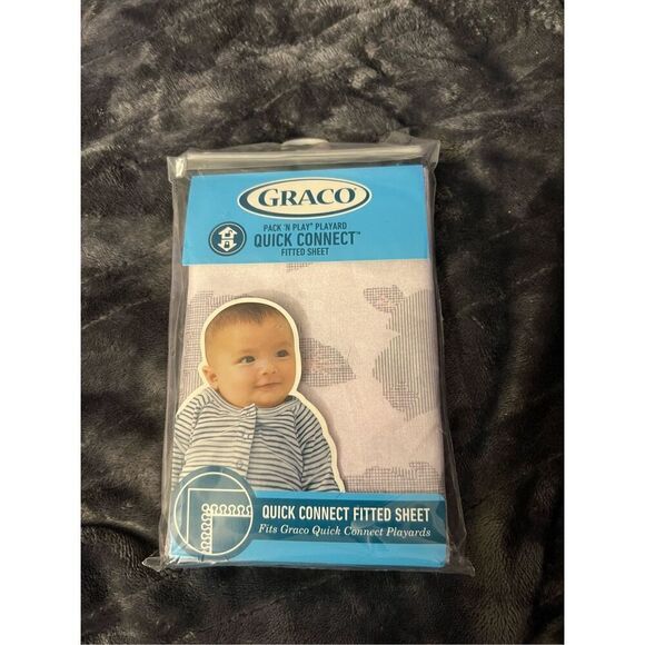 Graco Pack N’ Play Quick Connect Flower Print Fitted Sheet NEW - Picture 1 of 4